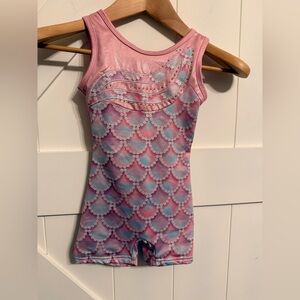 Pink and Blue Kids Biker Leotard Size 100 Mermaid